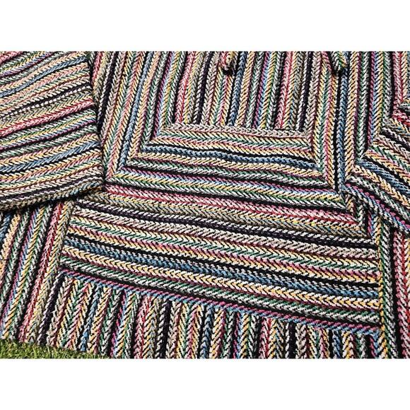 Earth Ragz Mexican Drug Rug Hoodie Mens M Baja Hippie Pullover Colorful Pride - Picture 2 of 7